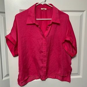 Crop Pink Short Sleeve Top